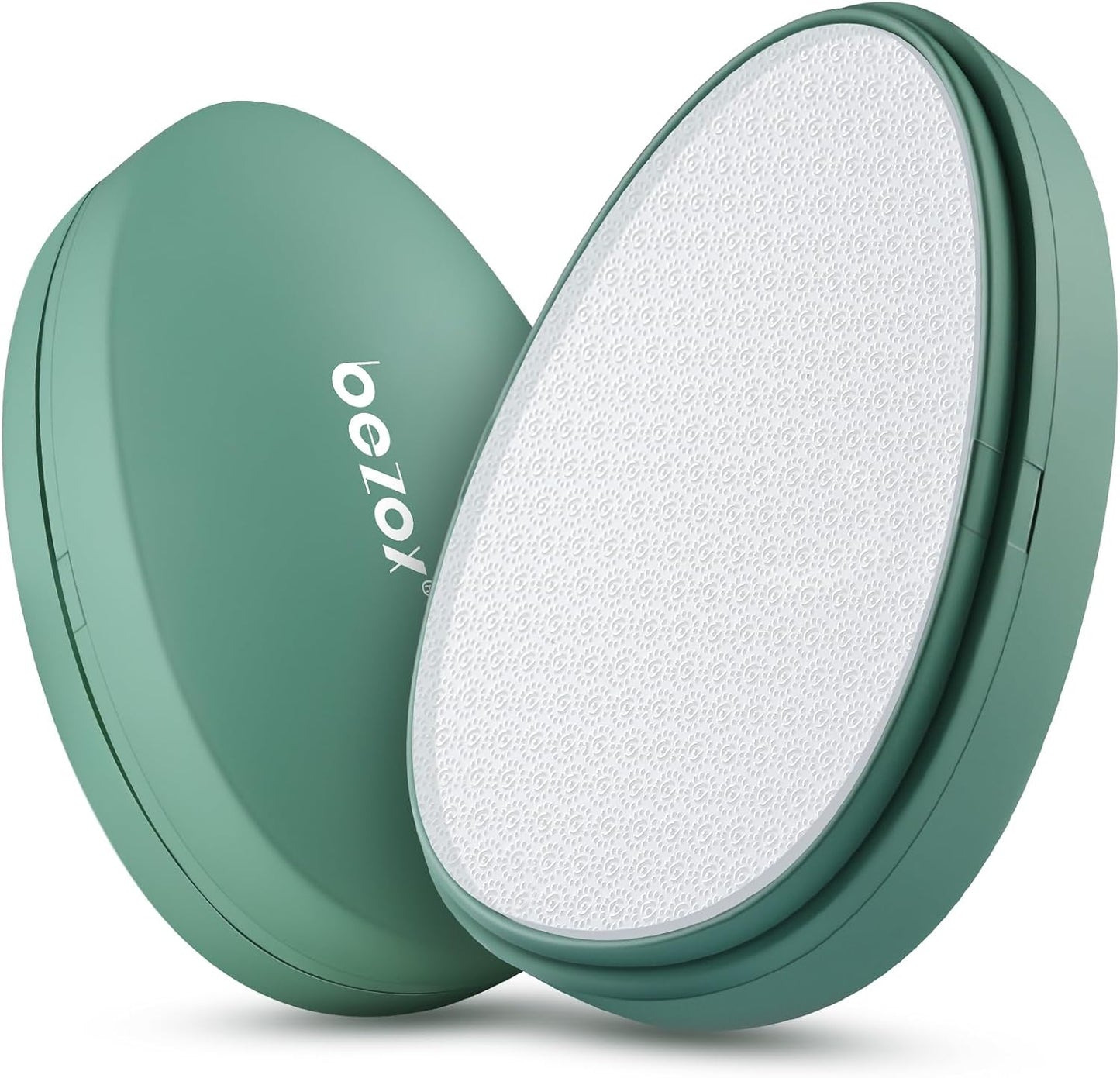 BEZOX Nano Glass Foot File Callus Remover with Cover – Gentle Glass Foot Pumice Stone, Effective Feet Scrubber for Dead Skin, and Portable Pedi Egg Foot Care Tool - Green