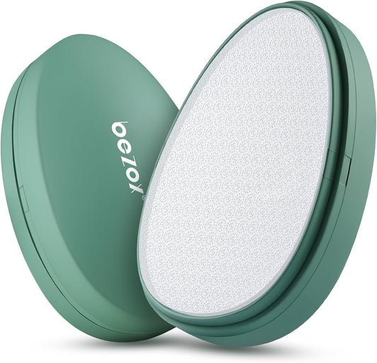 BEZOX Nano Glass Foot File Callus Remover with Cover – Gentle Glass Foot Pumice Stone, Effective Feet Scrubber for Dead Skin, and Portable Pedi Egg Foot Care Tool - Green
