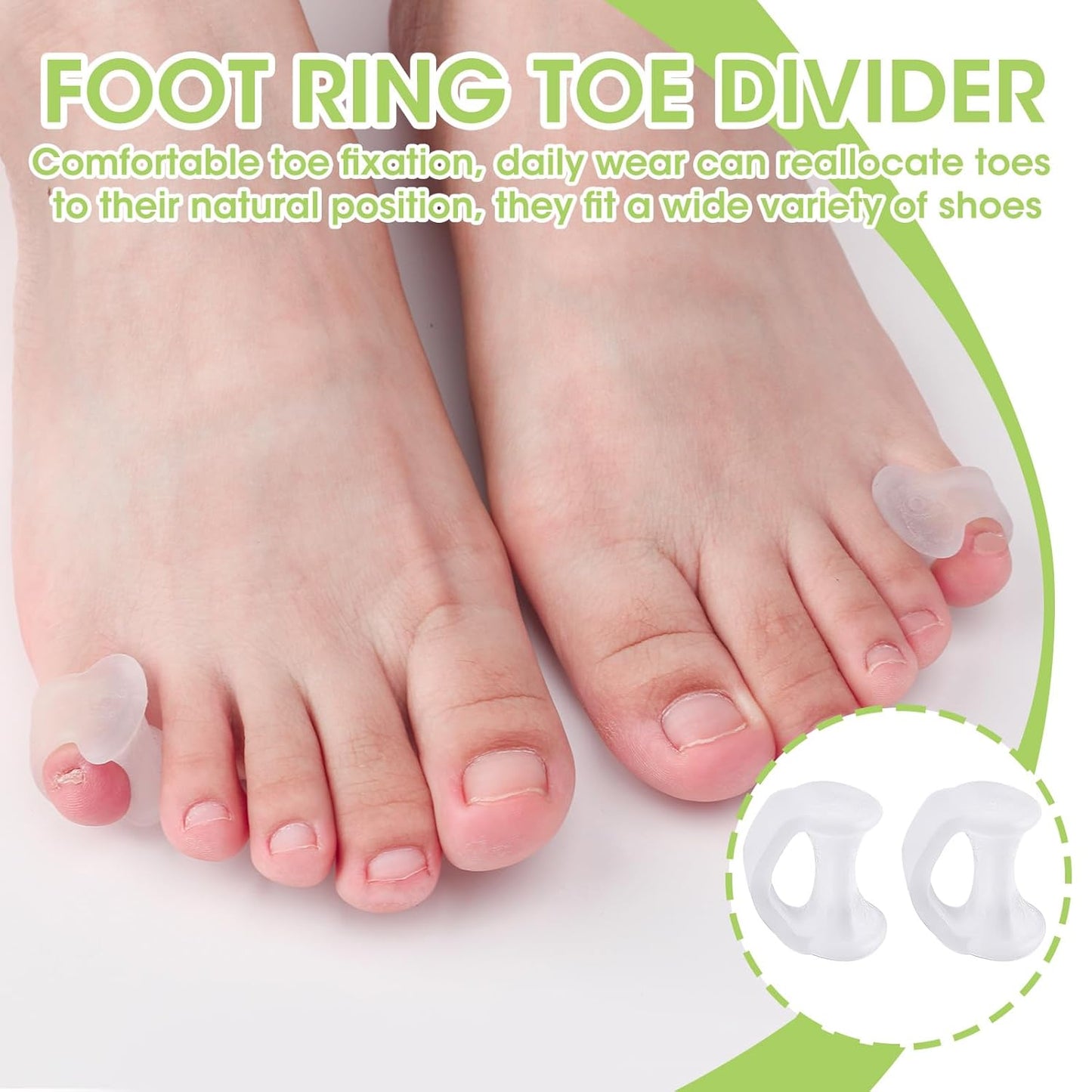 10PCS Gel Toe Separator, Pinky Toe Spacers, Little Toe Cushions Straightener Bunion Corrector for Preventing Rubbing & Relieving Pressure, Pain Relief from Overlapping Toes, Blisters, and Corns