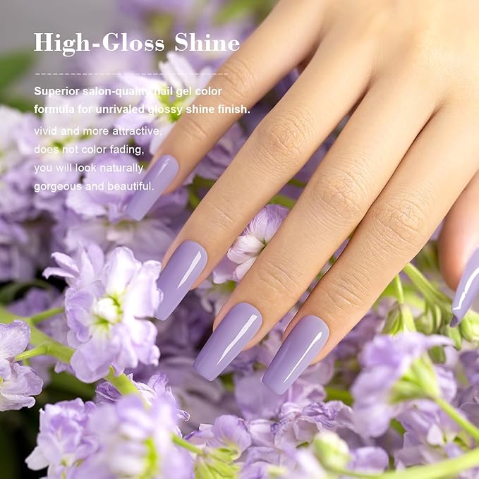 RARJSM Gel Nail Polish Blue Purple 15ml Dark Opaque Pastel Gel Polish Milky Bluish Purple 1 Piece Single Bottle Cool Tone Soak off at Home Salon DIY French Manicure Nails Art