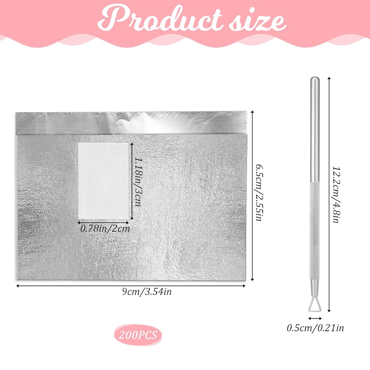 200 Pcs Gel Nail Polish Remover, Gel Nail Foil Wraps Soak Off Foils Cotton Pads, Nail Remover Foil Wraps, Nail Polish Gel Remover for Soak off Gel Polish Removing with Cuticle Pusher/Cuticle Sc raper