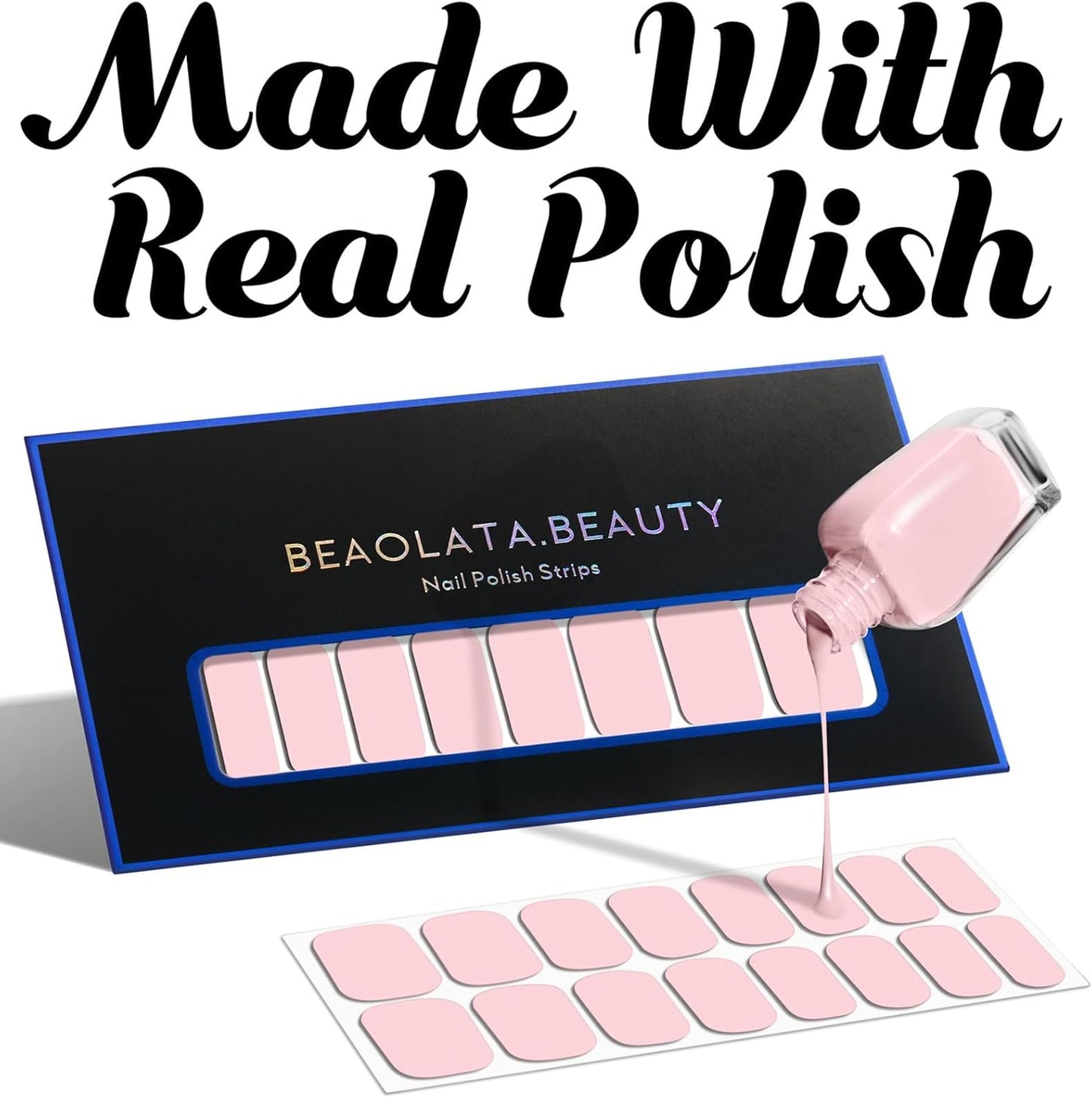 Nail Polish Strips Long Lasting, 20Pcs Wraps, Easy Apply& Remove Salon Quality Gel Nail Stickers (Girls picnic time pink)