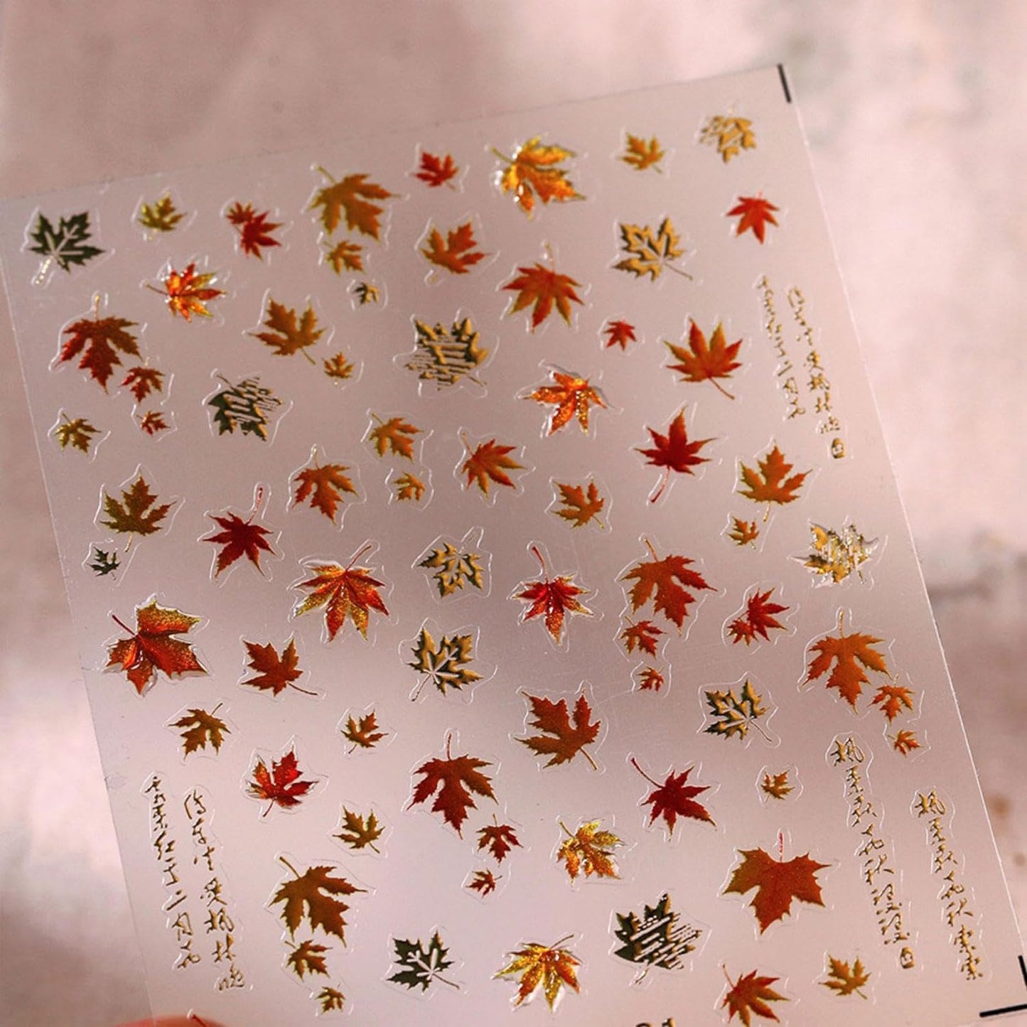 Maple Leaf Nail Stickers 5D Embossed Nail Decals Fall Design Nail Supplies Gold Leaf Stickers for Women Nails Decorations Thanksgiving Day Nails Accessories 1PCS
