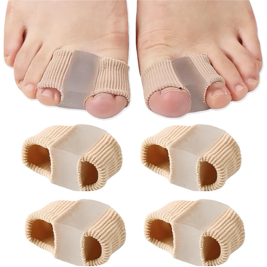 4 Packs Bunion Corrector Toe Separators for Overlapping Toes Women & Men, Gel Toe Spacers Bunion Corrector with 2 Loops for Feet, Hammer Toe Straightener for Big Toe