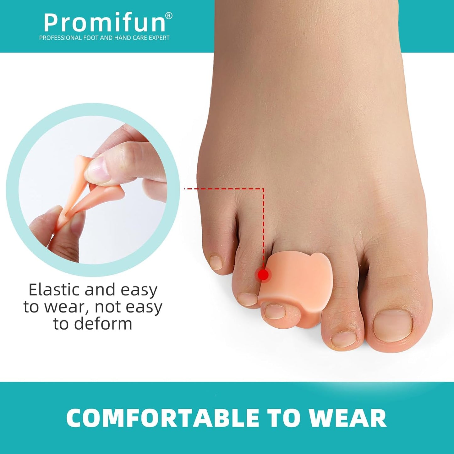 Toe Separators for Women Gel Toe Separators for Overlapping Toes, Bunions, Big Toe Alignment, Corrector and Spacer, Preventing Rubbing Relieve Pressure (Medium, 12 Pack, Beige)