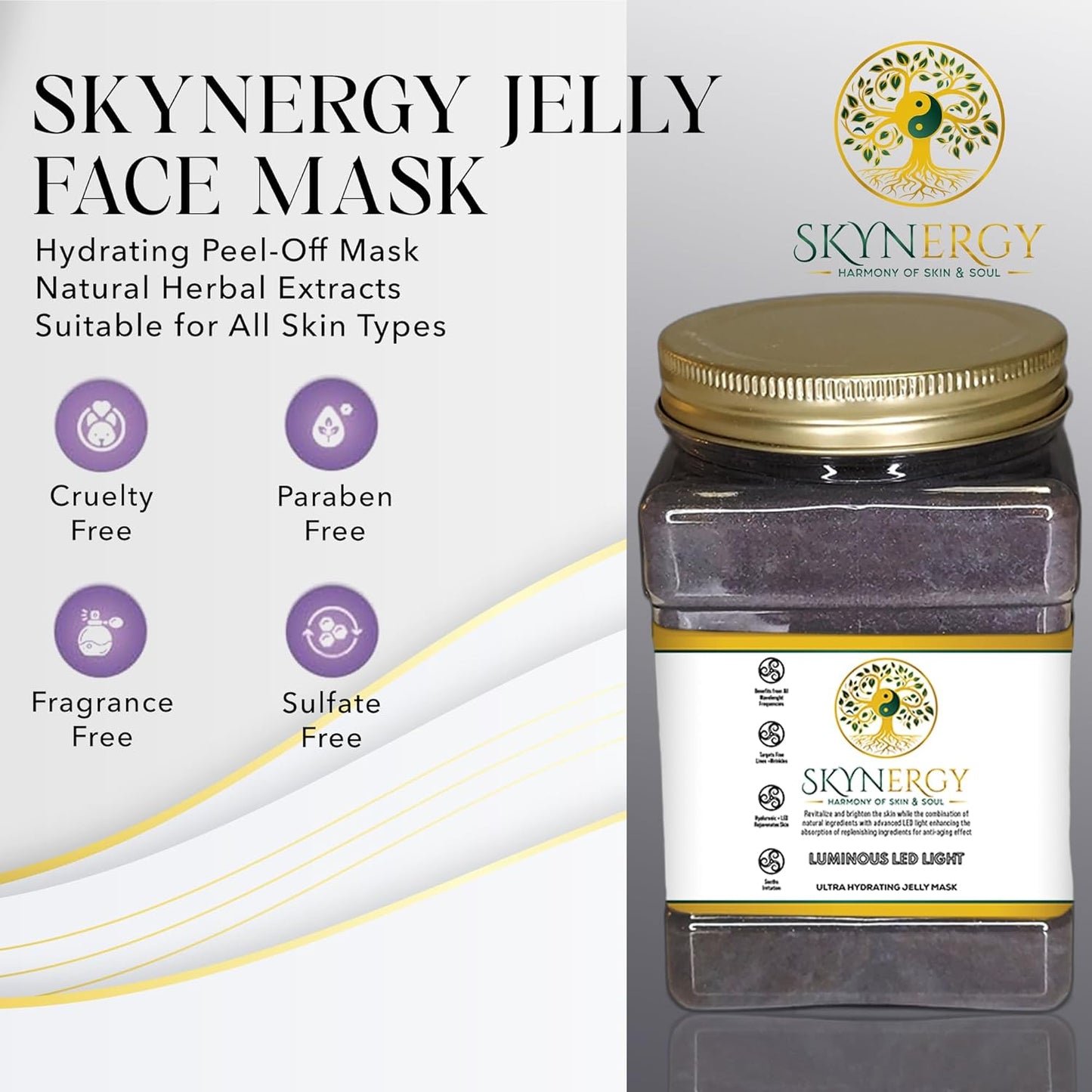 Luminous LED Light Jelly Mask -Professional Grade HydroGlo Jelly face Masks for facials professional Peel Off Face Mask for Skin Hydration,Radiance,Reduced Fine Lines,Pigmentation | 30 fl oz