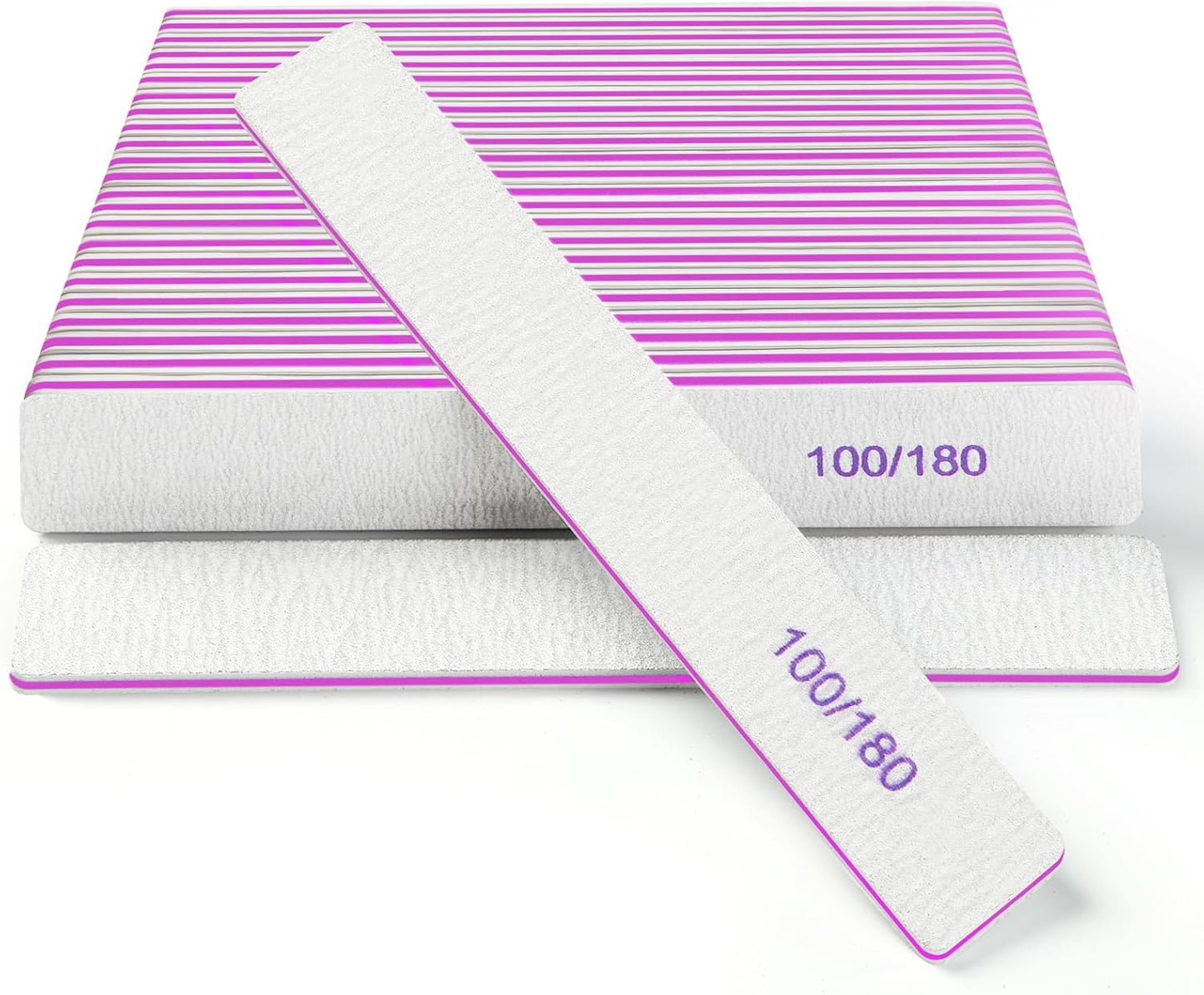 Nail Files (18 Pack), 100/180 Grit Double Sided Emery Boards for Natural & Acrylic Nails, Reusable Manicure for Women & Men, Professional Fingernail Filer & Lima de Uñas for Salon & Home Use