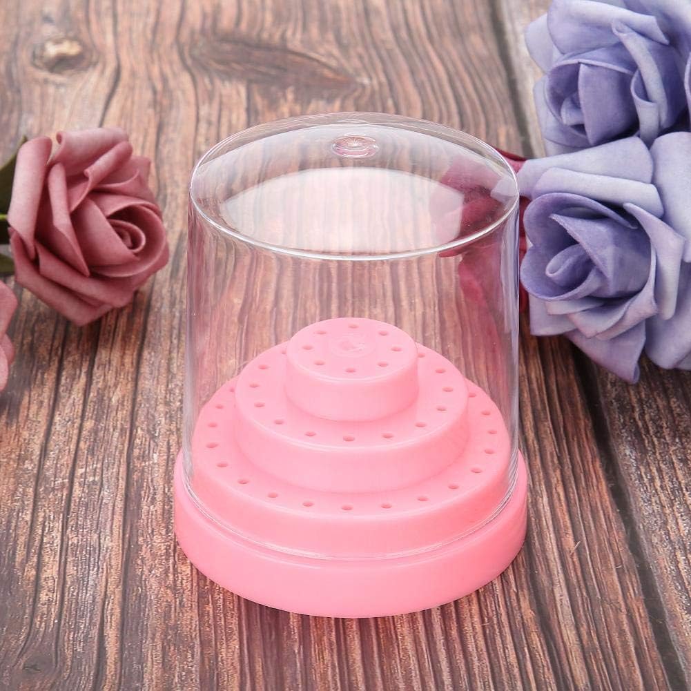 FILFEEL Nail Drill Bit Holder, 48 Holes Stand Display Organizer Box with Plastic Nail Art Accessories()