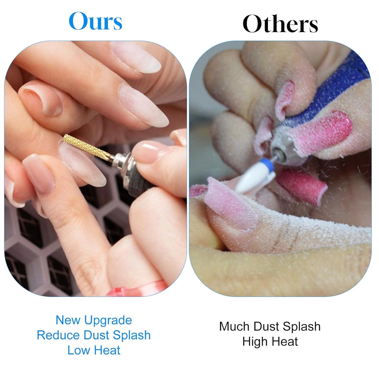 2 Pcs Nail Drill Bits Sturdy Carbide Drills Bit Professional Cuticle Nail Bits for Nails Drills,Drill Bit Nails Tech Suitable for Electric NailFile Manicure Home Salon Supplies