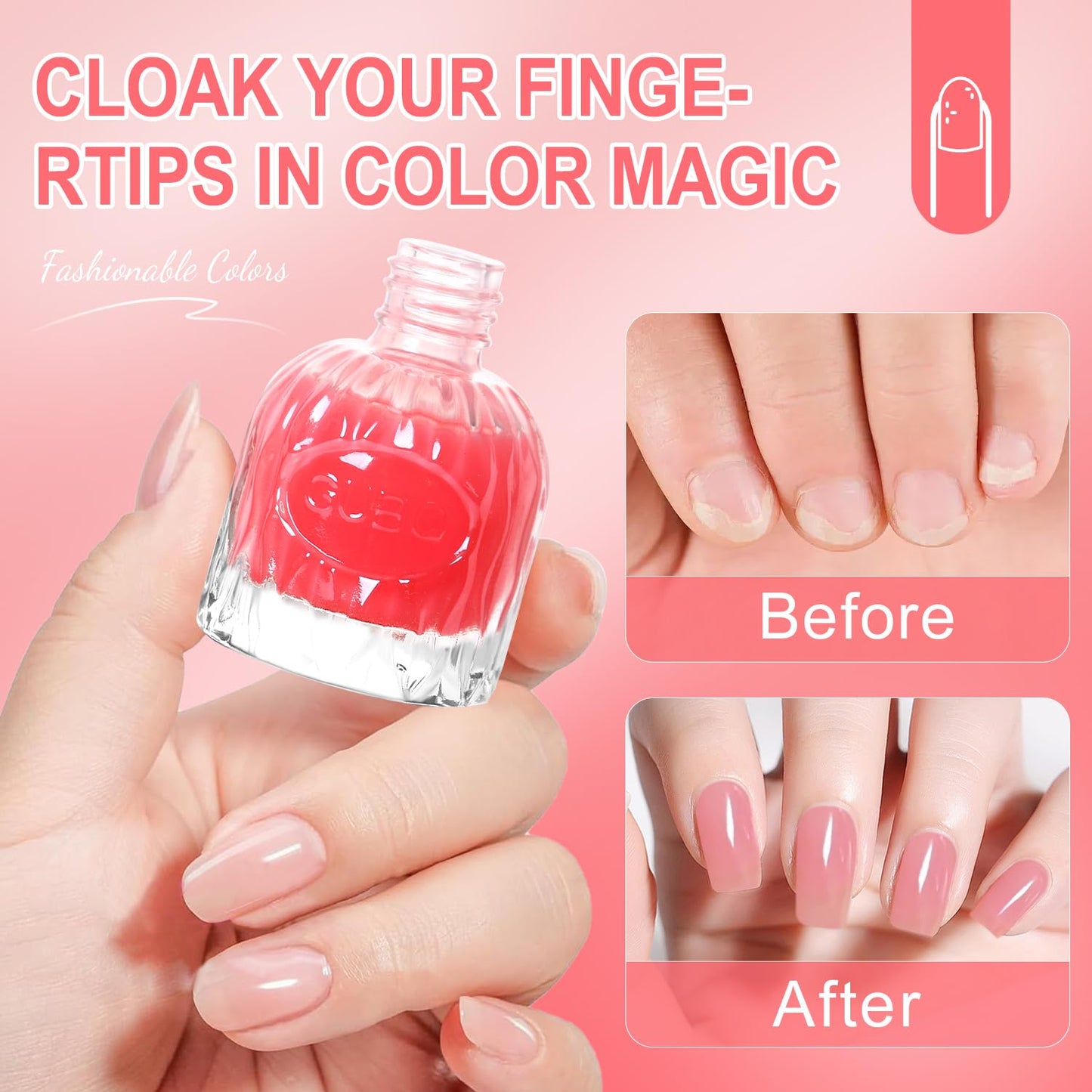 Major Dijit Quick Air Dry Nail Polish Light Coral Regular Nail Polish Non UV Gel Hema 0.34 fl oz.