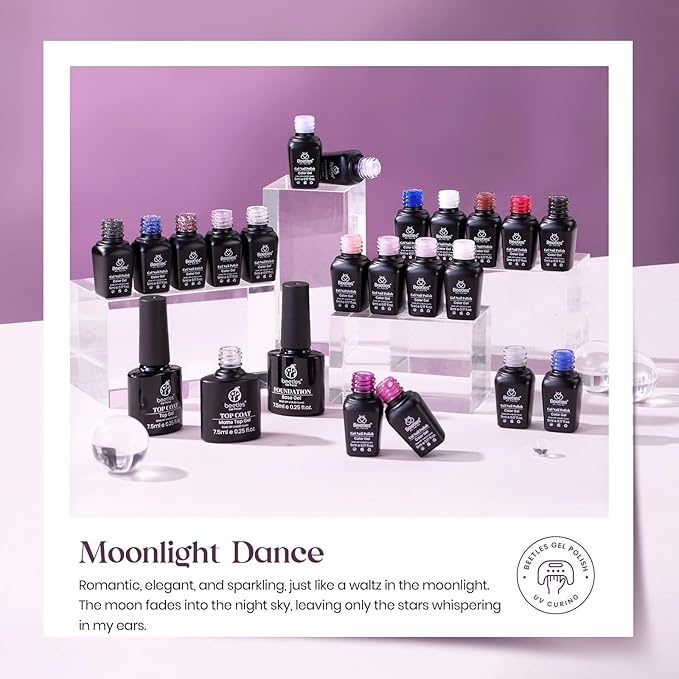 Beetles 4th of July Gel Nail Polish Set 20 Colors Red Blue White Nails with No Wipe Base and Glossy & Matte Top Coat for Soak-off UV Light Gel Nail Art Manicure Set DIY at Home Gifts for Women Girls