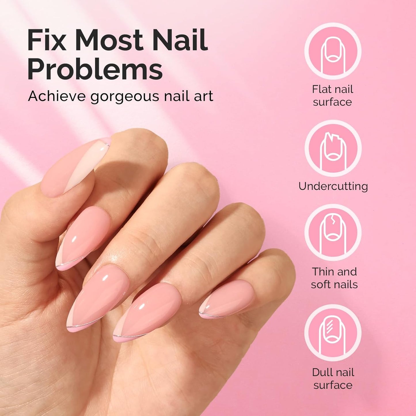 MelodySusie Hema Free Light Pink Builder Nail Gel for Nails Thickening, 0.5 Fl Oz, Soak Off UV Extension Gel, Nail Art Design Salon DIY Manicure at Home for Women H1608