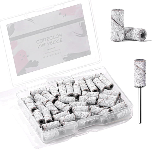 Makartt Sanding Bands for Nail Drill:100 Pcs Small Nail Sanding Files With 2025 Upgrade Design 3.1mm Mandrel Bits,180 Medium Grits (Zebra, Upgrade #180 Sanding Bands)