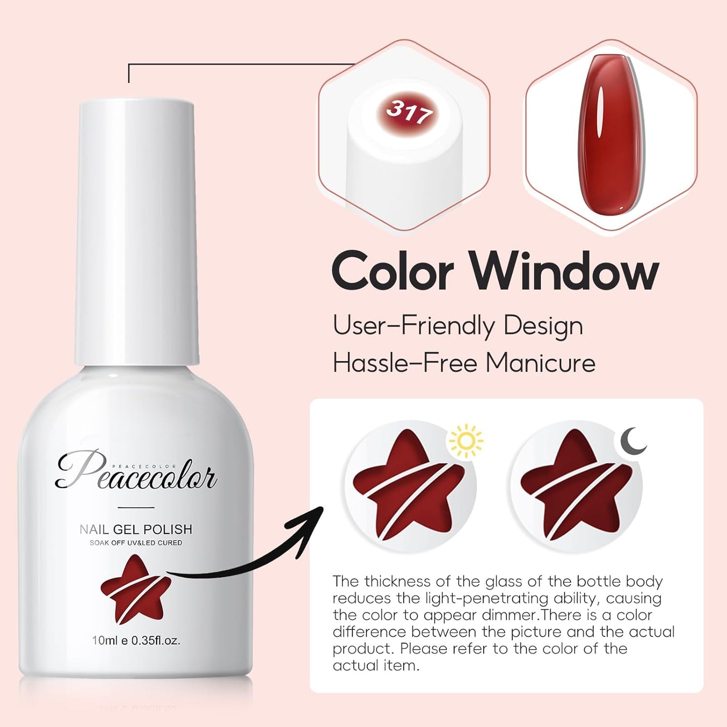 PEACECOLOR Fall Jelly Gel Polish Set 6 Colors Red Brown Gel Nail Polish Autumn Colors Nail Starter Kit Soak Off for Women Home Salon Design