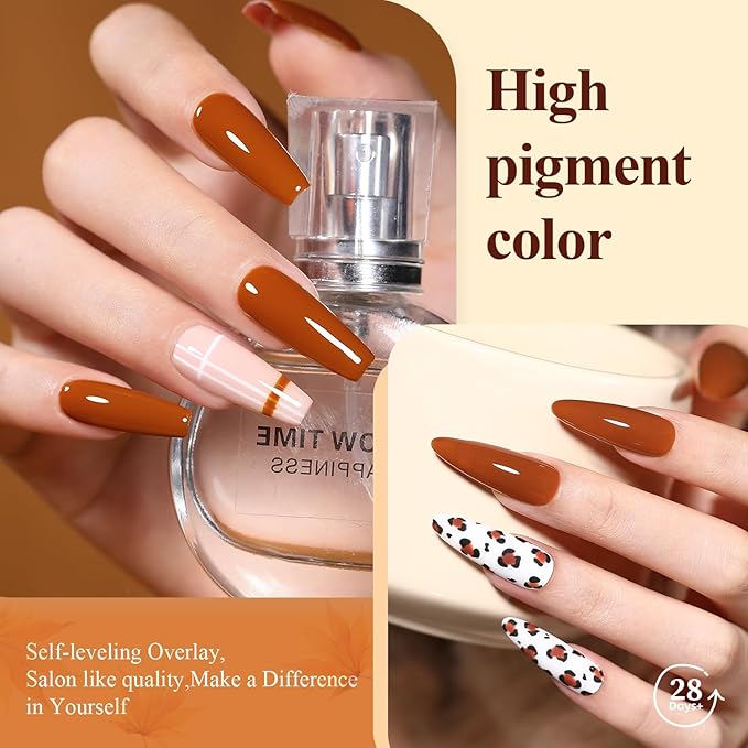 Caramel Brown Gel Nail Polish, 15ml 0.51OZ Soak Off U V LED Gel Polish Nail Art Design Salon Manicure DIY