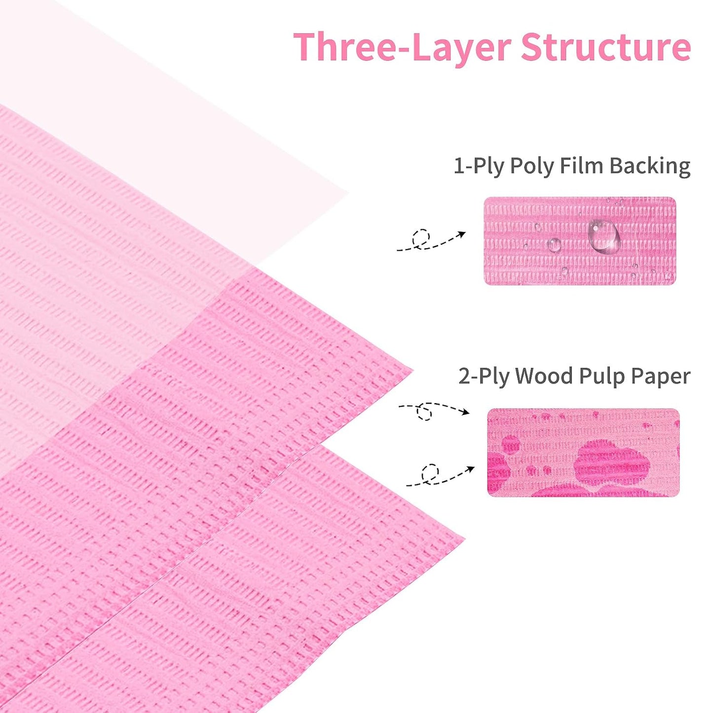 50pcs Disposable Nail Mats Foldable Nail Paper Towels, Table Acrylic Nail Practice Sheet, 3 Ply Waterproof Clean Nail Table Practice Mat for Salon Manicure Tattoo,Nail Art Accessories 13"x18"(Pink)