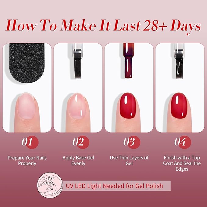 Born Pretty Jelly Burgundy Gel Nail Polish Halloween Ruby Blood Red Glitter Cat Magnetic Eye Gel Nail Polish Cherry Wine Red Gel Polish Collection Soak Off U v Led Gel Nail Kit Minicure DIY Gift 6PCS