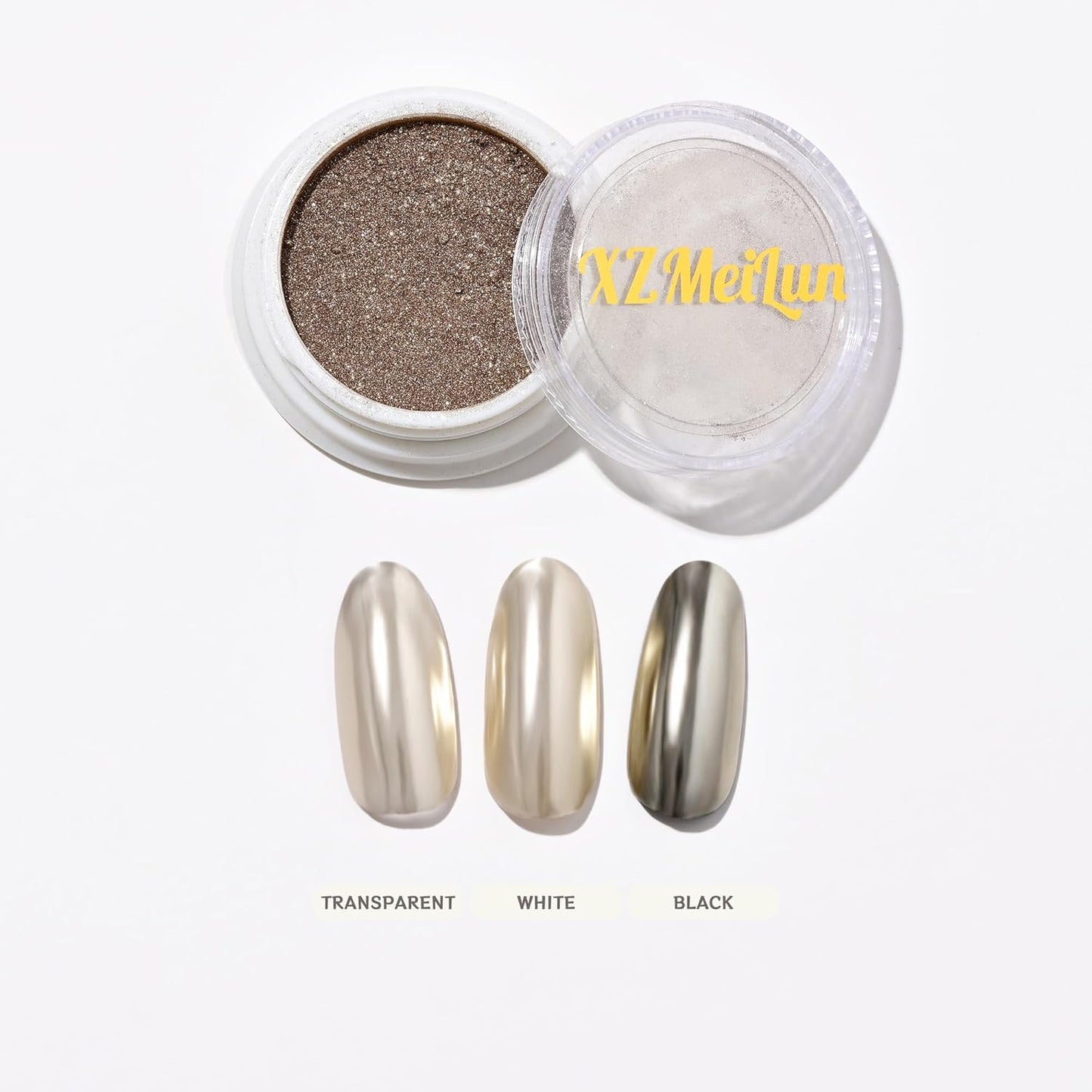 Champagne Gold Magic Mirror Chrome Nail Powder, Big-Capacity 1.5g Metallic Dust Holographic Effect Powder Pigment Glitter Manicure Kit, Nail Art, Can Mixed with Builder Gel Nail Polish Use