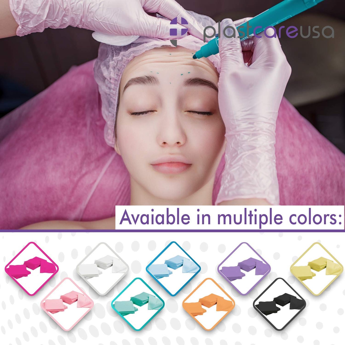 Pink Disposable Dental Bibs 13"x18" - 3 Ply Waterproof Tattoo Bib Sheet for Patients - Dentist or Medical Tray Cover and Nail Table Cover Supplies