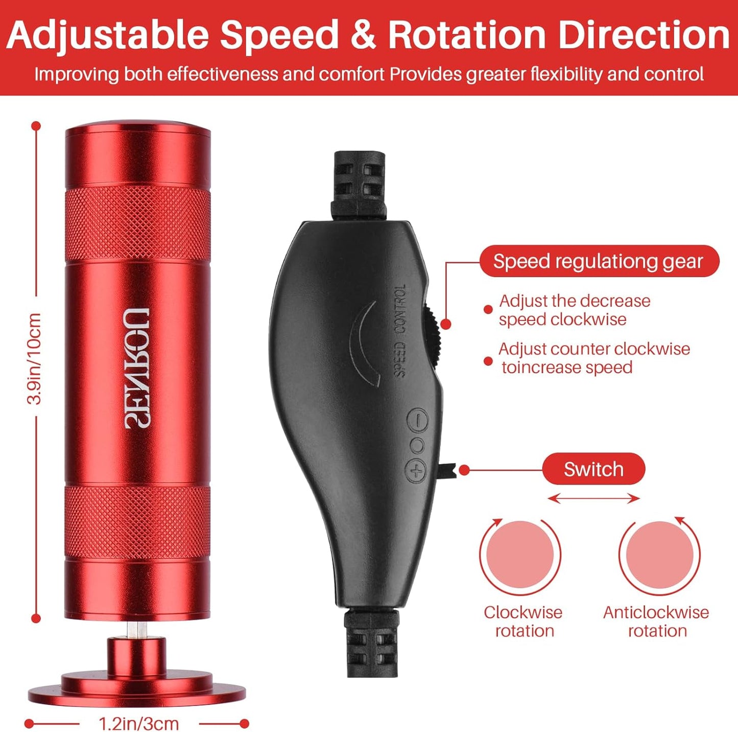 Electric Foot File, Callus Remover for Feet,Adjustable Speed 2 in 1 Electric Foot File Nail Grinder with 60 Pcs Sandpaper Discs, Tool for Dead Skin and Calluses,Gift for Women, Men- Red