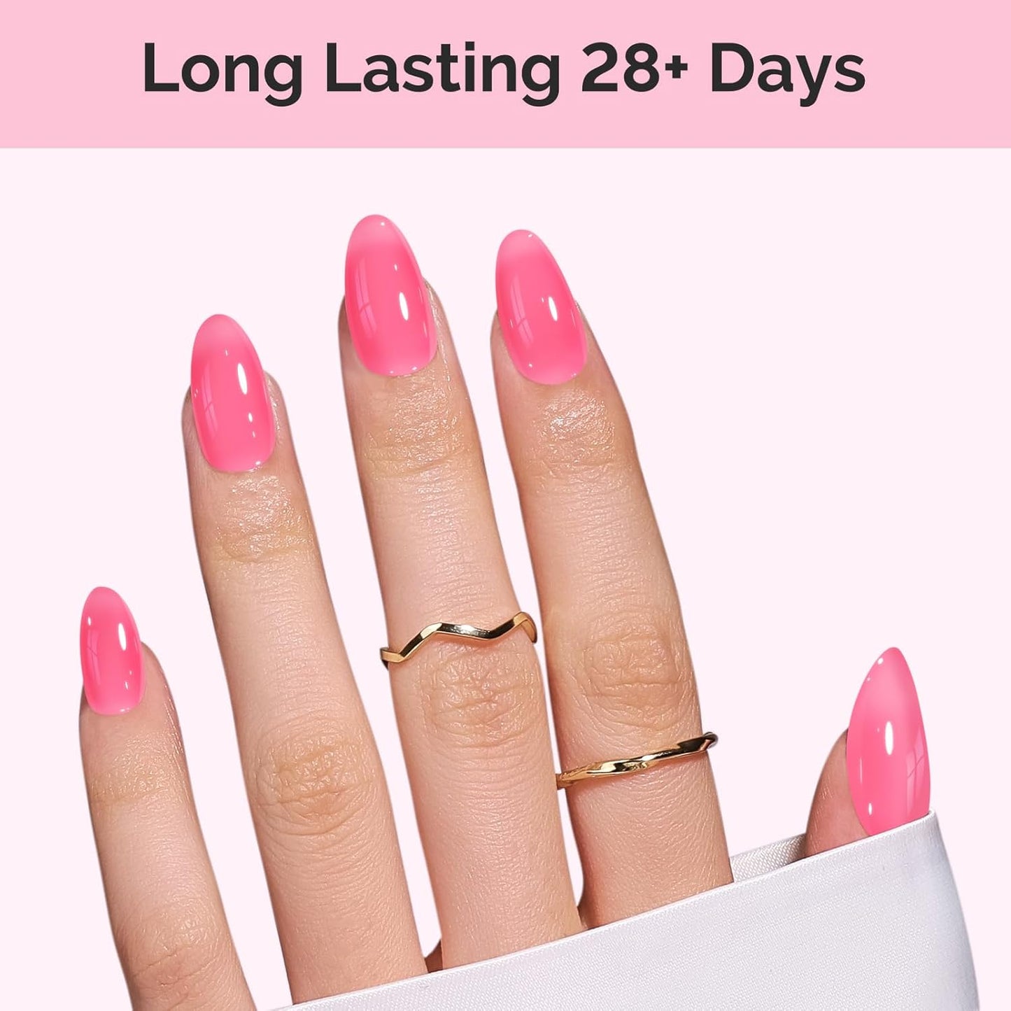 MelodySusie Pink Gel Nail Polish, 0.5Fl.oz Jeweliver Jelly Gel Polish Neon Pink Jelly Rose Nails Sheer Soak Off UV LED Light Cure Gift for Women Girls Nail Art Manicure JIG14