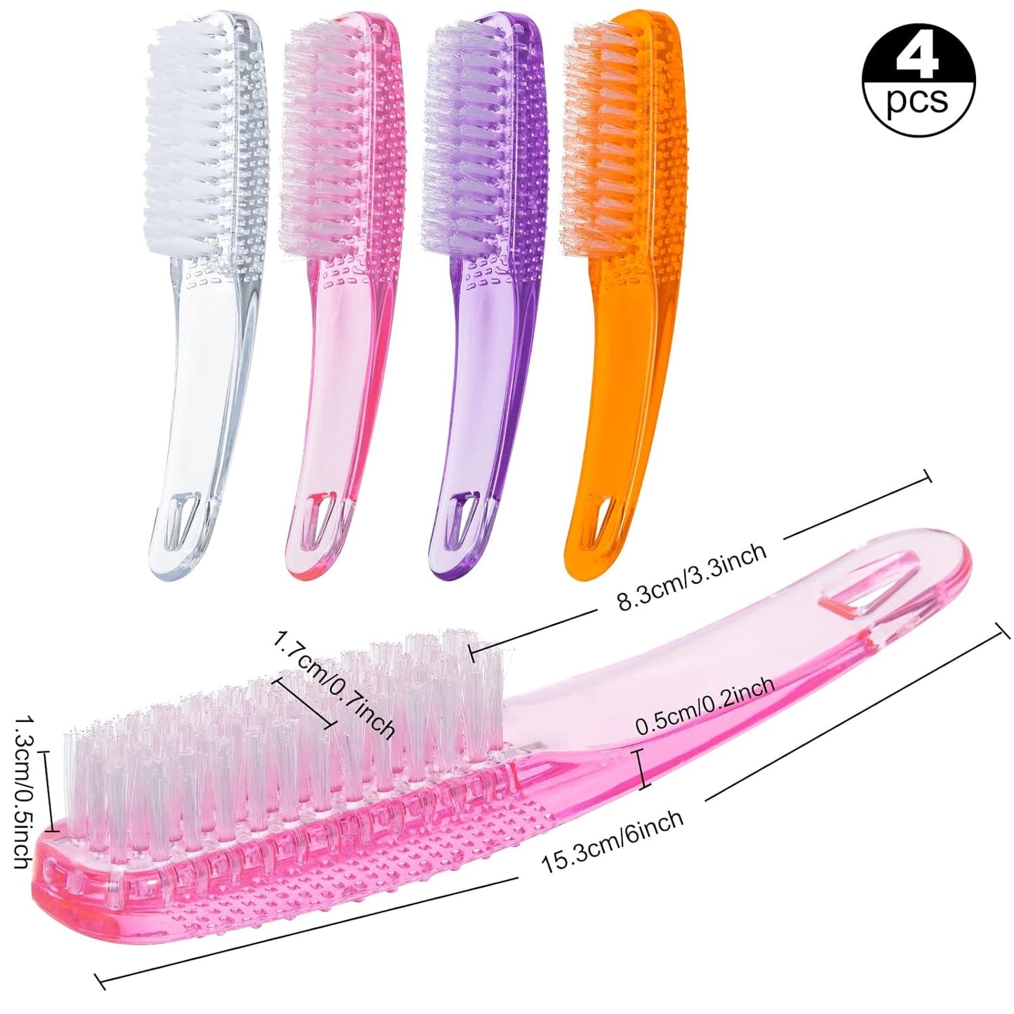 Facial Cleansing Brush, 4 PCS 4 Colors Facial Exfoliating Brush Face Wash Scrub Exfoliator Brush for Makeup,Clear,Pink,Purple,Orange