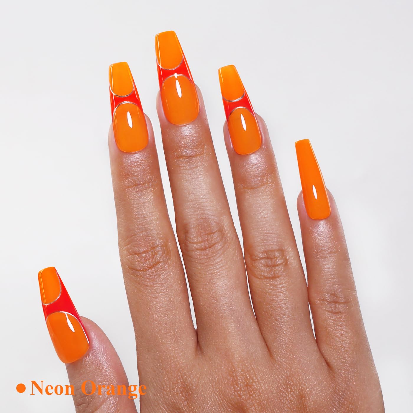 Imtiti Orange Gel Nail Polish, Neon Orange Nail Gel Polish High Gloss Soak Off UV LED Spring Summer Nail Art Manicure Salon DIY Design 10ML