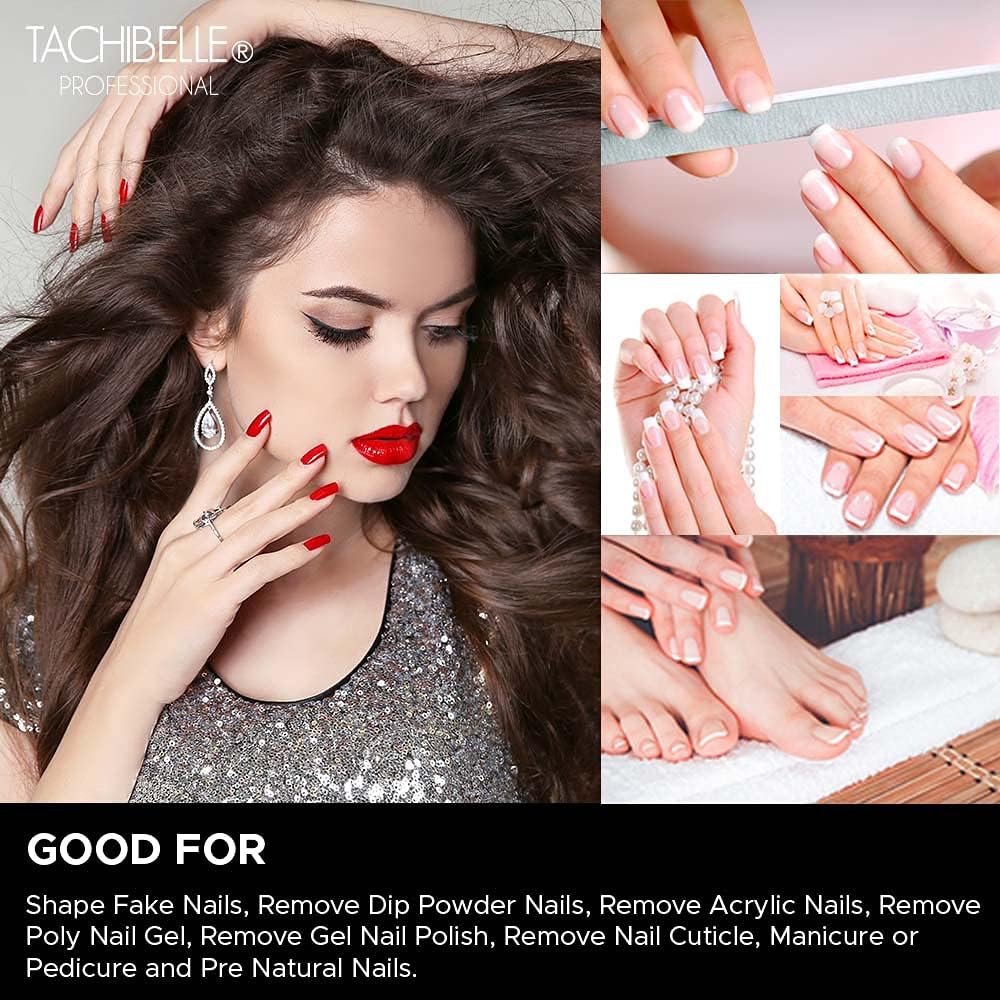 Tachibelle Premium Japan Abrasive 80/80 Grit Coarse Disinfectable Washable Zebra File Nail Art Sanding Nail Files (Pack of 50 pcs)