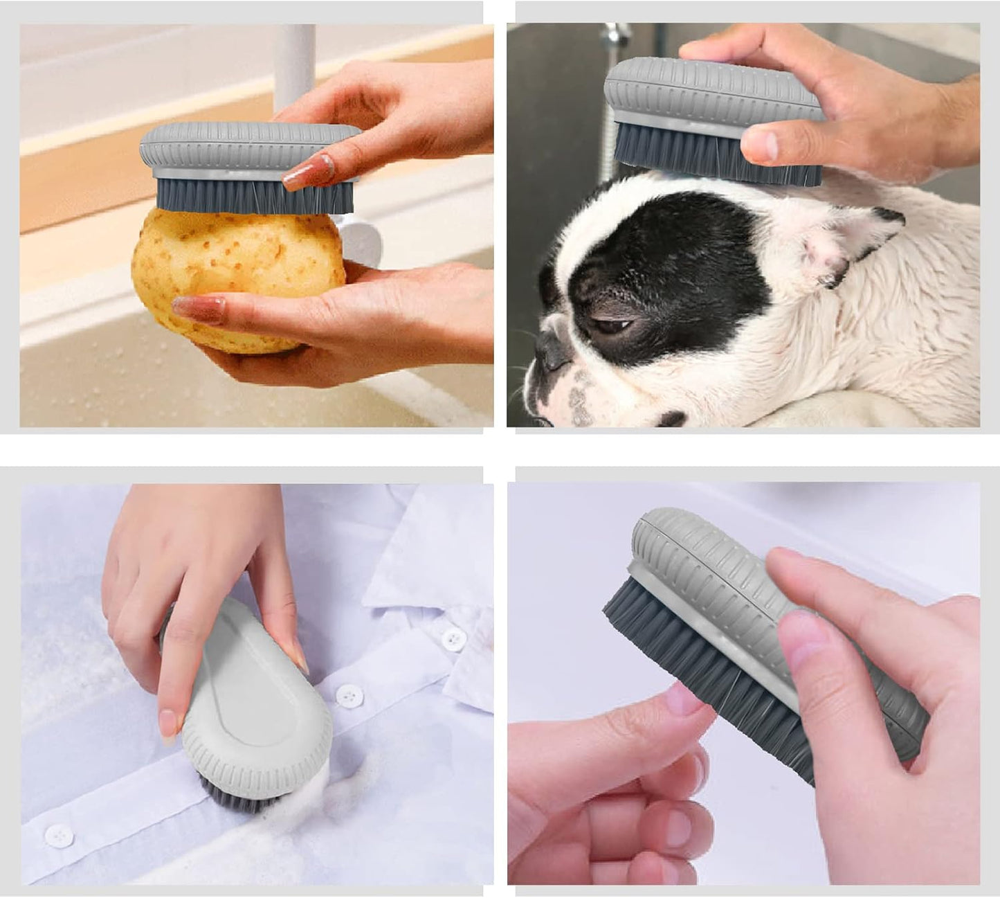 VWMYQ Heavy Duty Fingernail Scrub Brush, Durable Stiff Bristles Hand and Nail Cleaning Brush for Men & Mechanics (Hand Wash Brush - Grey)