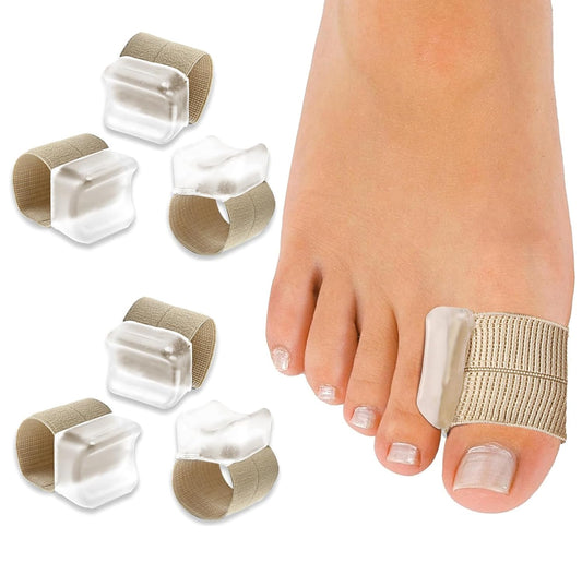 Gel Toe Spacers, Bunion Corrector with Loops(6PC), Portable Toe Separators for Women and Men for Bunion, Overlap Toe, Hammer Toe, Big Toe Alignment