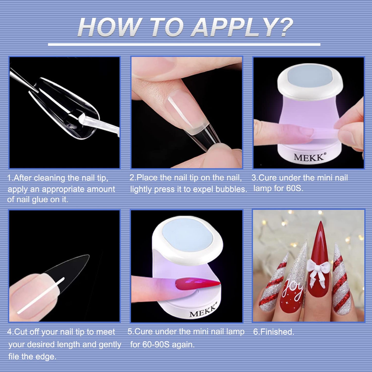 MEKK Mini UV Light for Gel Nails,16W Single Finger UV LED Nail Lamp,Portable Small Professional Flash Cure Lamp,Compact Design for Home and Salon -Blue