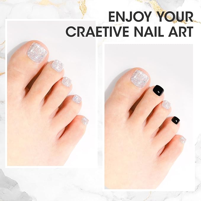 GELLEN Sparkle Sequins White Gel Nail Polish, 18ml Soak off No Chip Glitter White Gel Polish, Color No.429