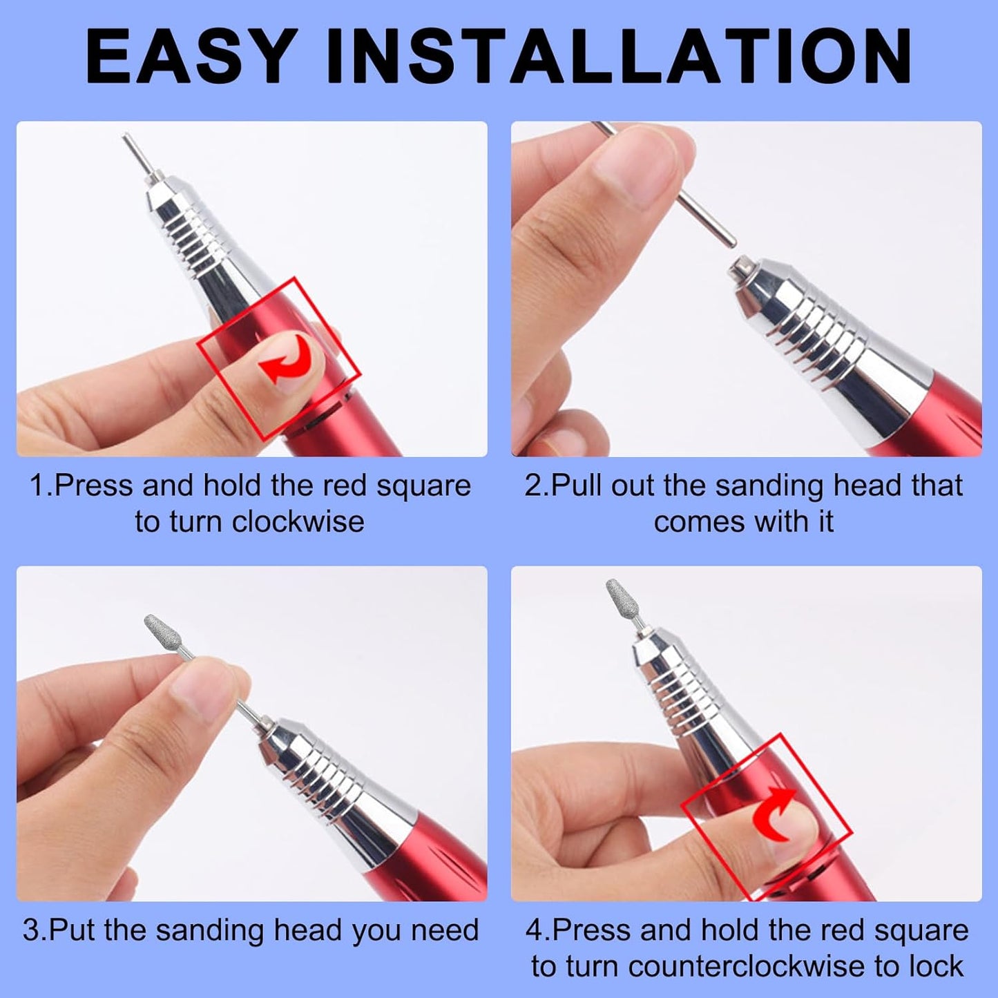 Diamond Tapered Cuticle Nail Drill Bits, Pro Electric Nail Bit for Nail Salon Manicure, 3/32 Shank efile Bit (Medium)