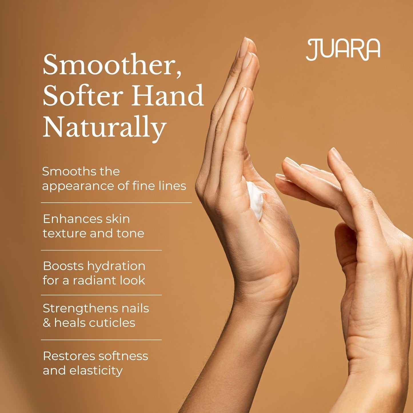Juara Hand & Nail Balm - Anti Aging Hand Cream for Dry Cracked Hands - Cuticle Treatment with Coconut Oil & Shea Butter - Moisturizing Hand Cream for Women - Natural Ultra-Rich Hand Balm