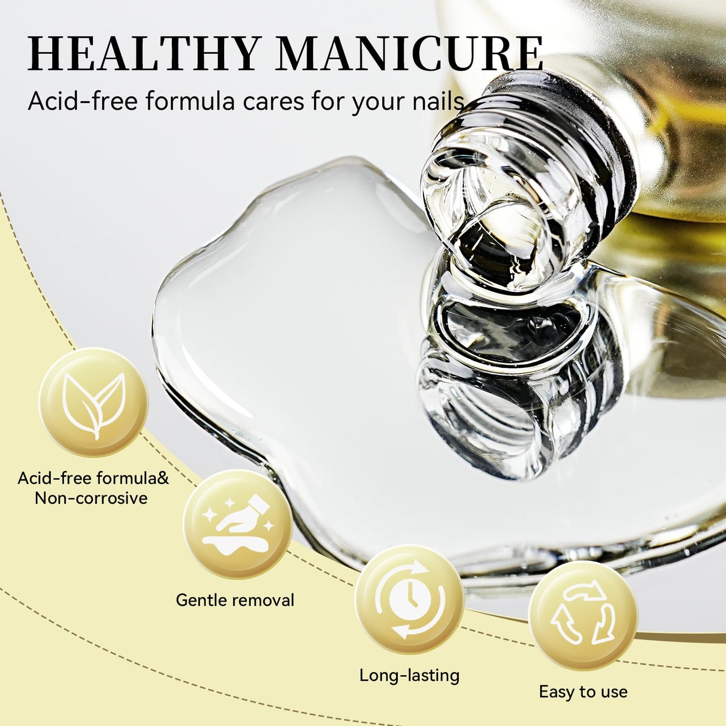 JODSONE 2-in-1 Base Coat – 16.5ml No Wipe, Warmly Removable Foundation for Gel Nail Polish & Tips. U V/LED Cured, Long-Lasting, DIY Use