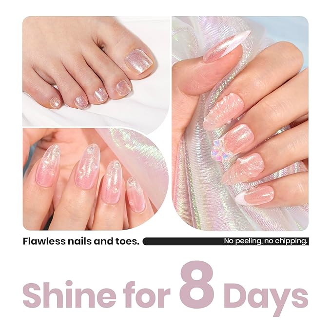 beetles Nail Polish Glitter Nail Lacquer Shimmer-Like Top Coat Fast Drying & Long Lasting Brilliant Milky Way, No UV Lamp Needed for DIY Nail Art Salon at Home Gifts for Women