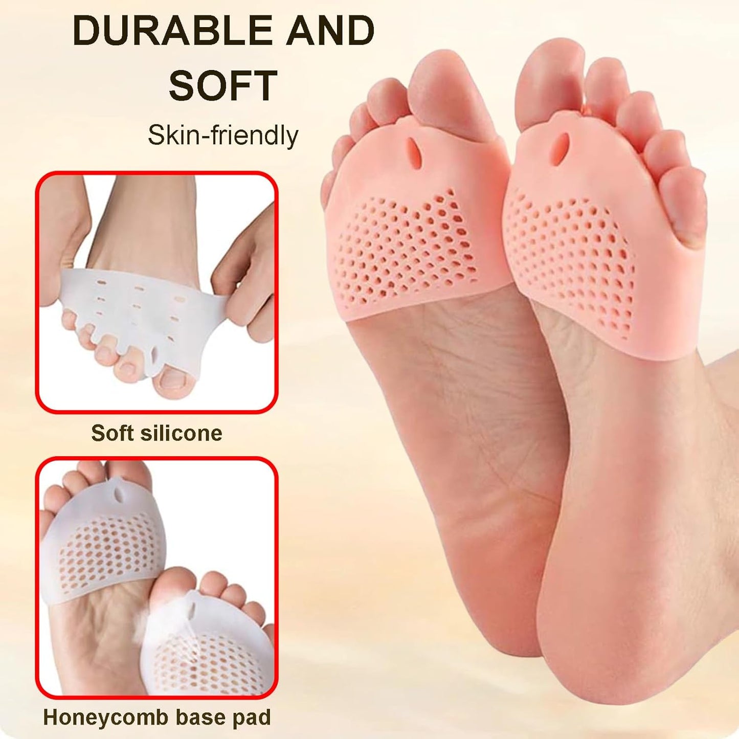 Hyggear Toe Bunion Corrector for Women Nighttime, Silicone Toe Separators, Breathable and Soft, Prevent Friction, Relieve Pressure Manicure(4 sets) (C)