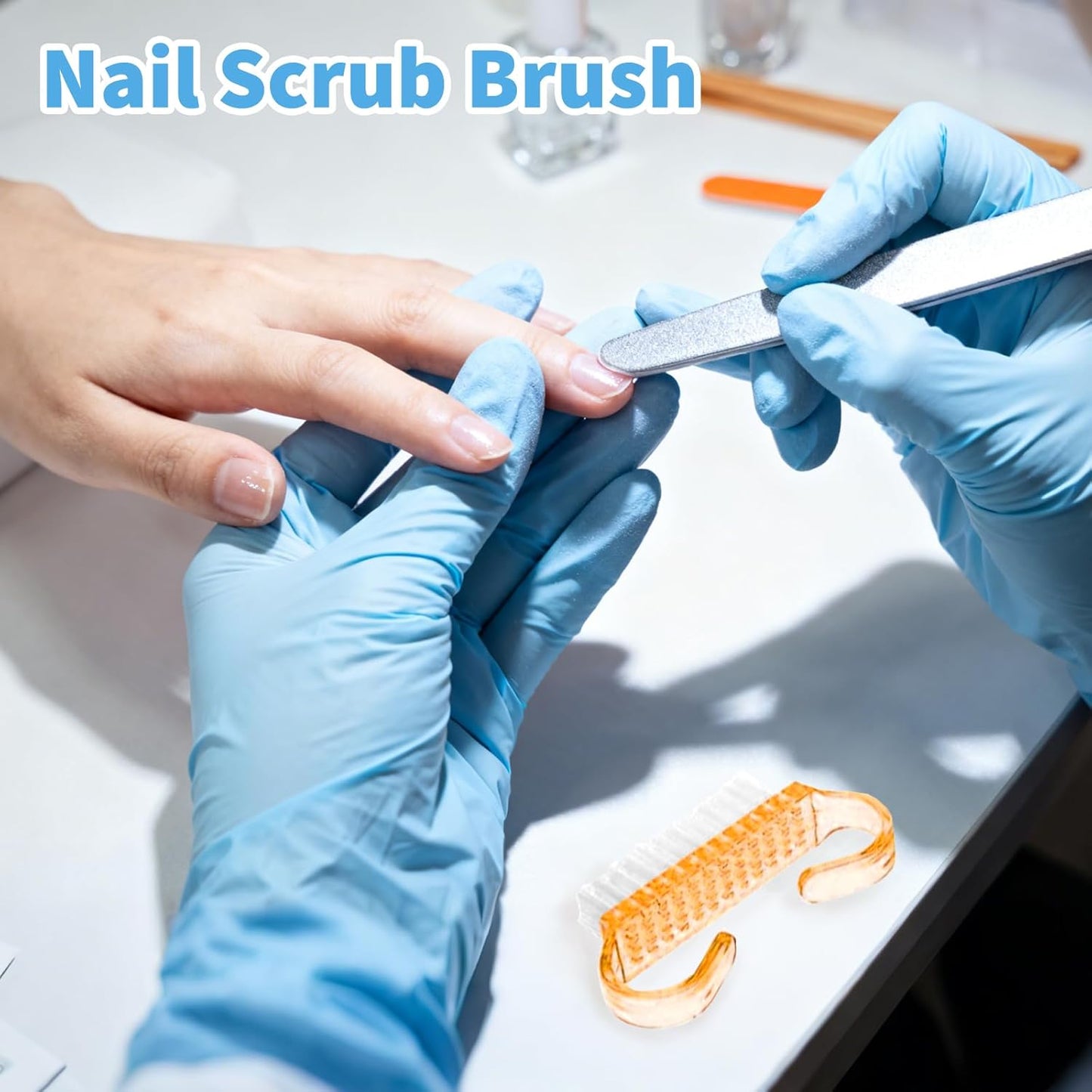 420 Pcs Handle Grip Nail Brush Bulk 5 Colors Nail Scrub Brush Pedicure Scrubbing Tool for Men and Women for Cleaner Nails and Toes