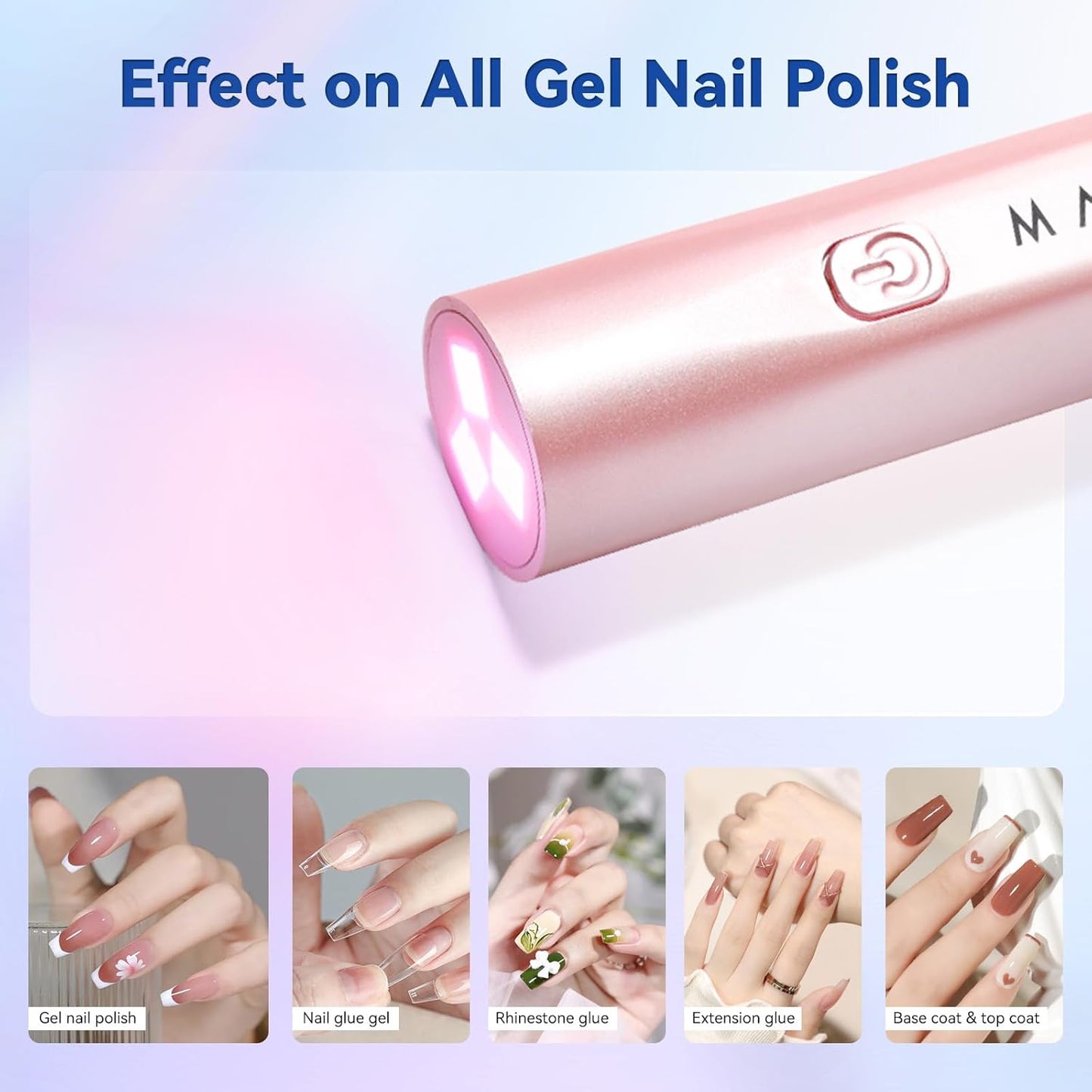 Makartt UV Light for Gel Nails - Handheld UV LED Nail Gel Lamp with 3 Beads Portable JERTY Nail Dryer for Fast Curing Nail Tips Rechargeable USB Nail Light with LCD 3 Timers for Home Salon Use
