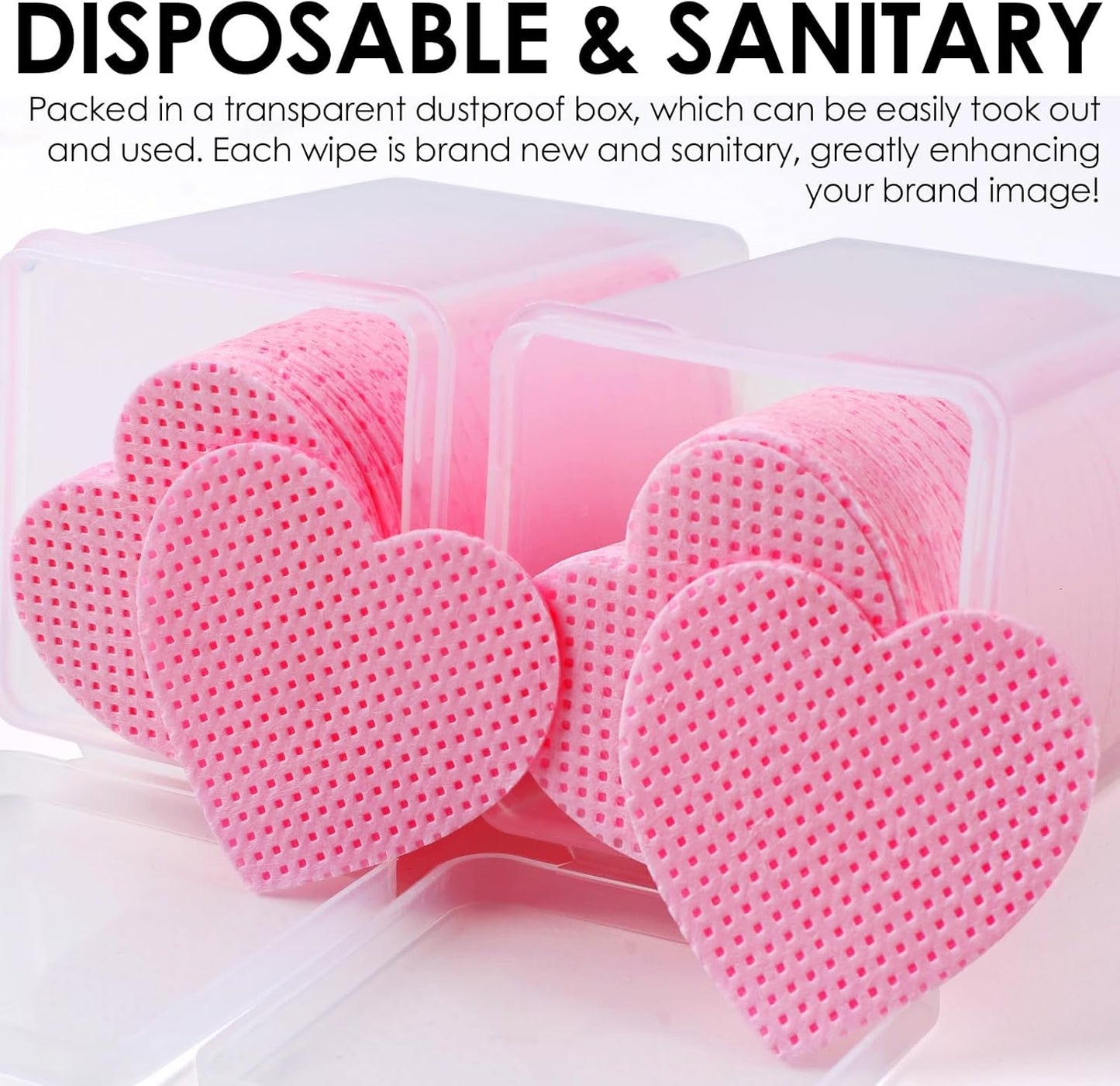 400PCS Nail Cotton Pads,1 Pull-Down Pump Dispenser Bottle, Super Absorbent Soft Non-Woven Eyelash Glue Wipes,Lash Extensions Glue Cleaning Wipes Nail Salon Supplies (Pink)