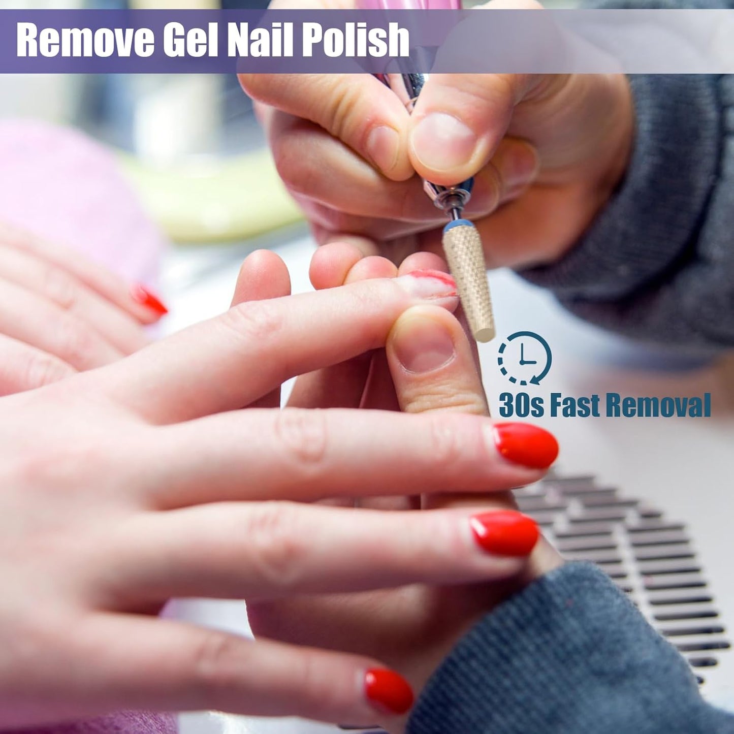 Yakamoz 4Pcs Super Long Nail Drill Bits Set, 3/32" Professional Carbide Tungsten Nail File Bits C M F XF Safety Efile Nail Bits for Nails Gel Polish Manicure Pedicure