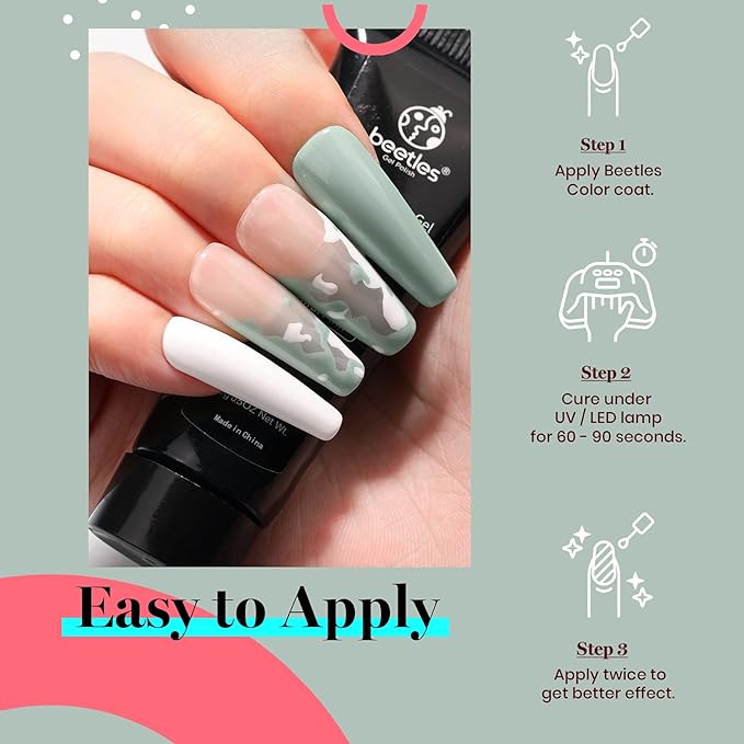 Beetles Winter Gel Polish Sage Green Gel Nail Polish 1 PCS 15ml Soak Off UV LED Nail Lamp Needed Gel Polish Nail Art Manicure Salon DIY Home 0.5Oz Gift for Women
