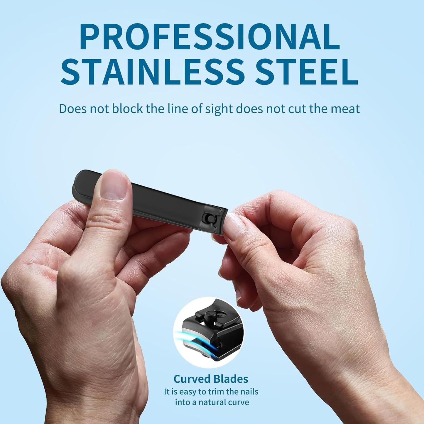 Precision 8 Pieces Men’s Nail Grooming Travel Kit, Stainless Steel Manicure Set with Fingernail & Toenail Clippers, Nail File, Slant Tip Tweezers, Cuticle Scissors, Cuticle Pusher, Travel Case