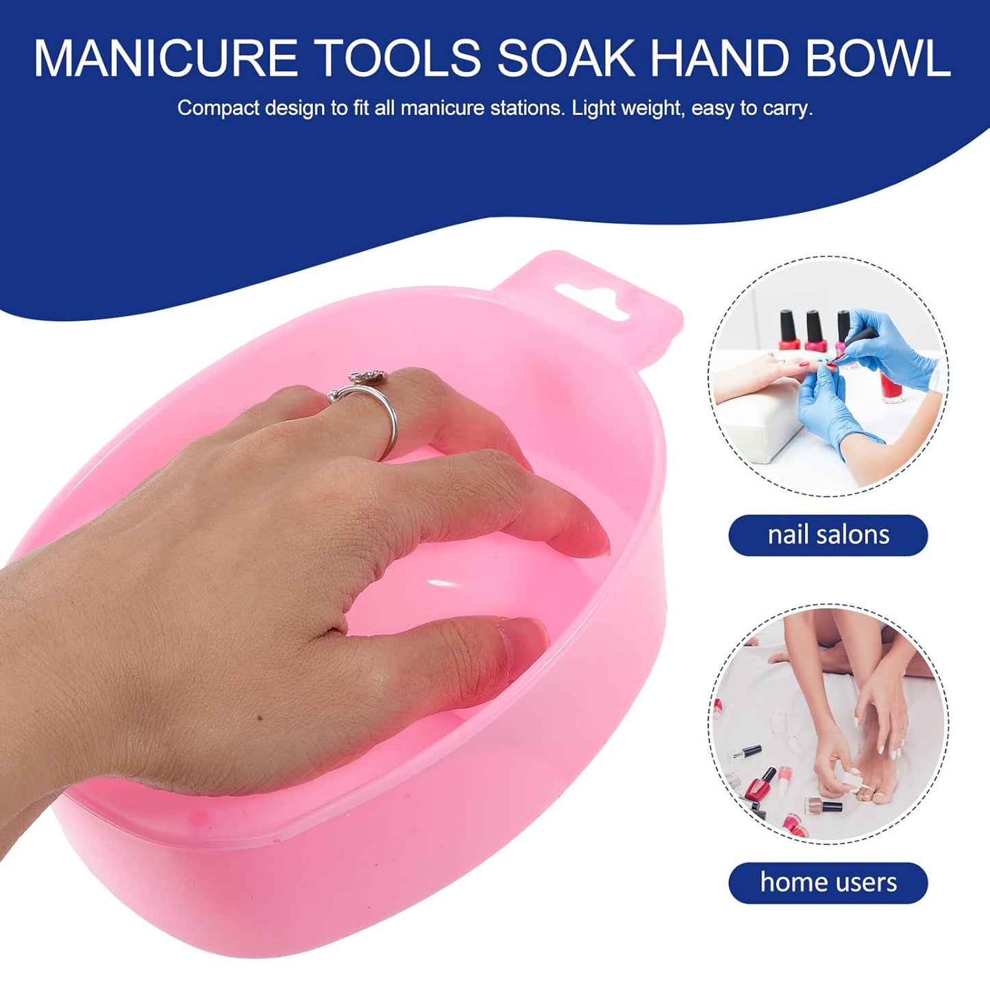 Manicure Soaking Bowls Nail Art Hand Soak Treatment Bowls Soaking Soak Bowl Red Nail Art Polish Removal Wash Soaker Tray Manicure Spa Tools