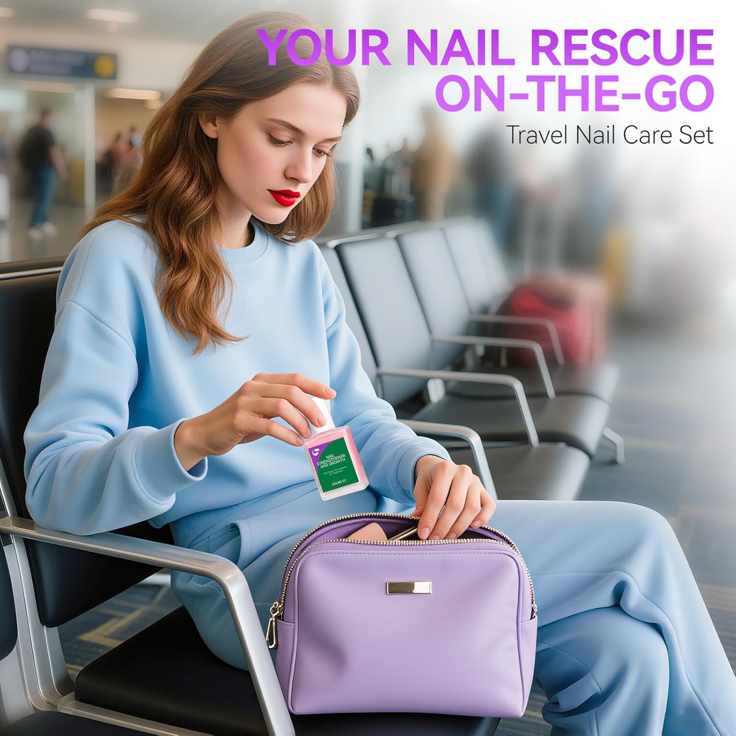 Gelike EC Nail Strengthener Dehydrator Set : Milky Pink 2-in-1 15ml Repair Kit for Weak Damaged Nails - Acid-Free Prep Protein Formula - Salon & Home Use for DIYers Sensitive Skin