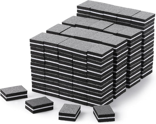 150Pcs Mini Nail Buffer Blocks 100/180 Grit Nail Buffers for Acrylic Nails - Dual Sided Buffers for Nails Polishing(Black)