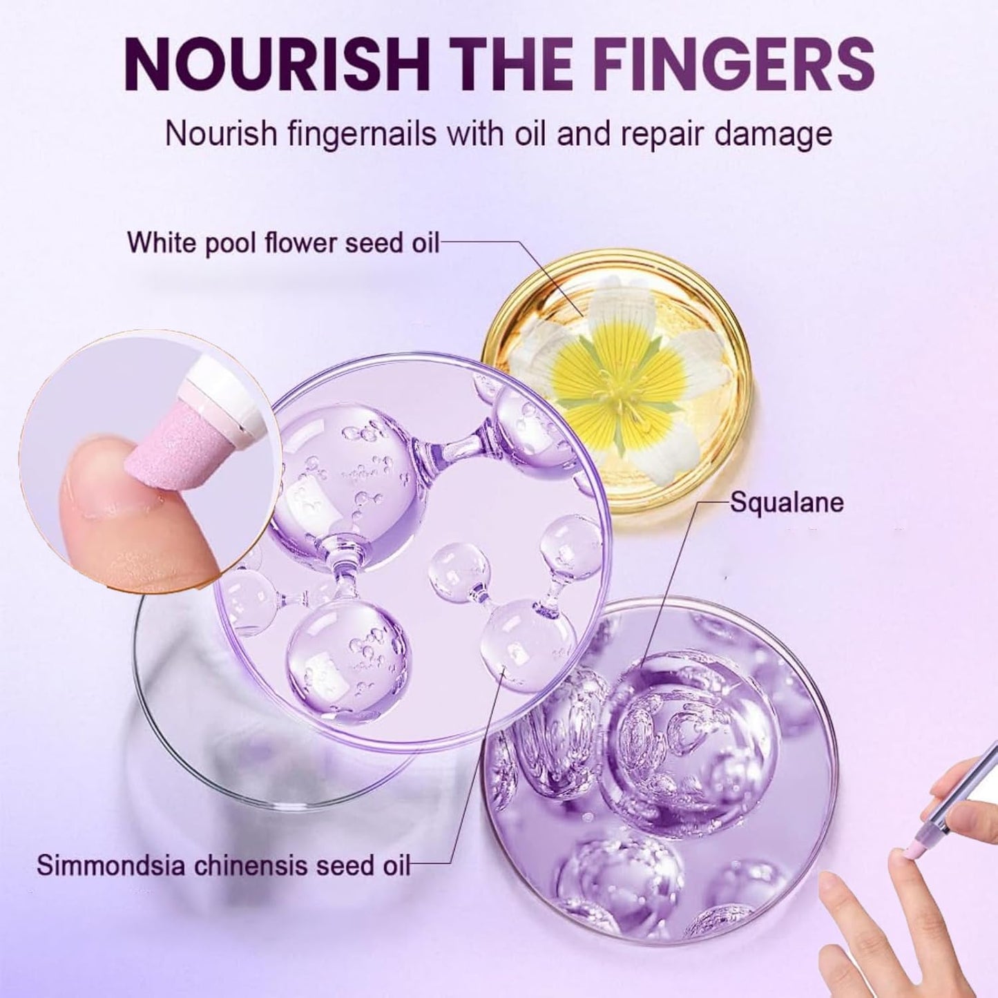 2025 Upgrade 3-in-1 Nail Care Pen, Ceramic Cuticle Pusher with Oil, Refillable Cuticle Oil Pen, Nail Buffer & Strengthener for Dry, Brittle Nails (2)