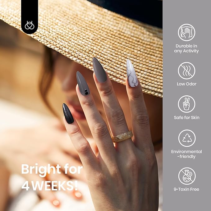 Beetles Gray Gel Nail Polish Winter Color Neutral Light Pastel Solid Grey 15 ml Soak Off LED UV Lamp DIY Manicure Decoration Nail Art Design Salon at Home Gift for Women Girls