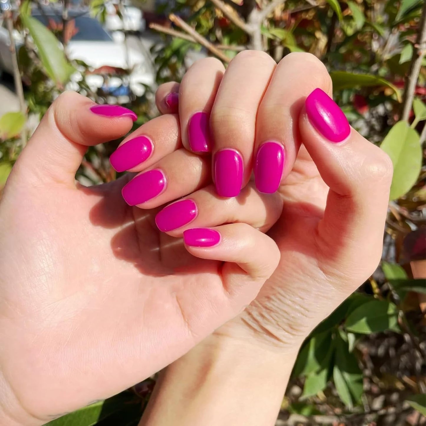COSMOO Quick Dry Nail Polish, Vegan Chip-Resistant Long-Lasting Nail Lacquer for Nail Art Varnish, 0.34 fl oz (Hot Pink 1)