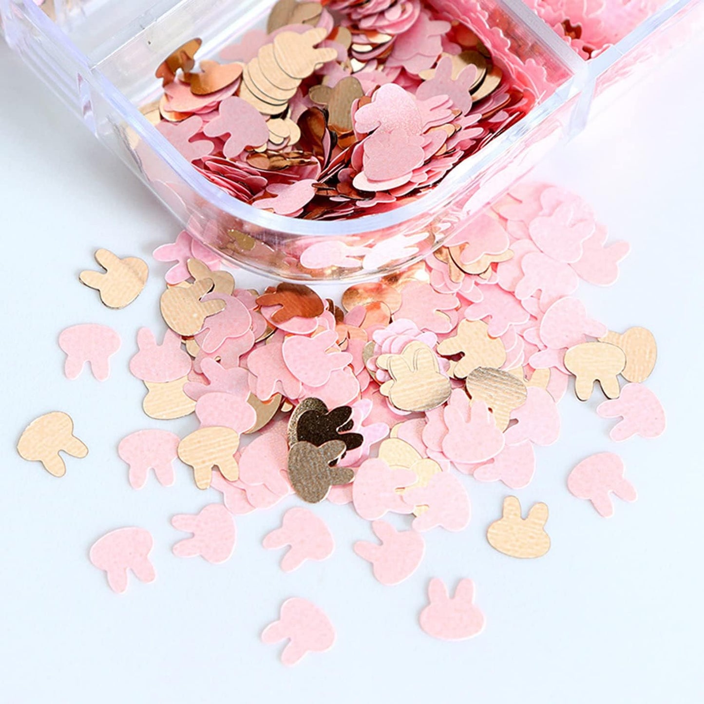 Nail Art Glitter Flakes, Mixed Love Heart Butterfly Flowers Leaf Rabbit Nail Sequins Designs, 3D Glitter Acrylic Nails Supplies for Women Girls Manicure Sparkly Decorations, DIY Resin Nail Art Tips